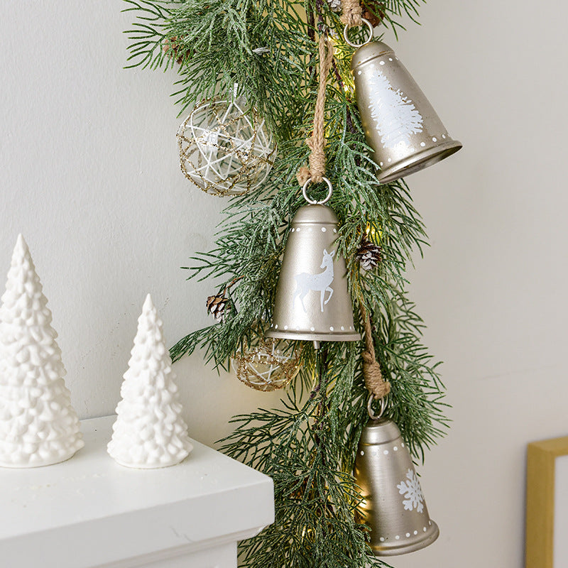 Metall Weihnachtsbaum Glocke Eisen bemalt Deko Anhänger Festliche Weih – Gartup