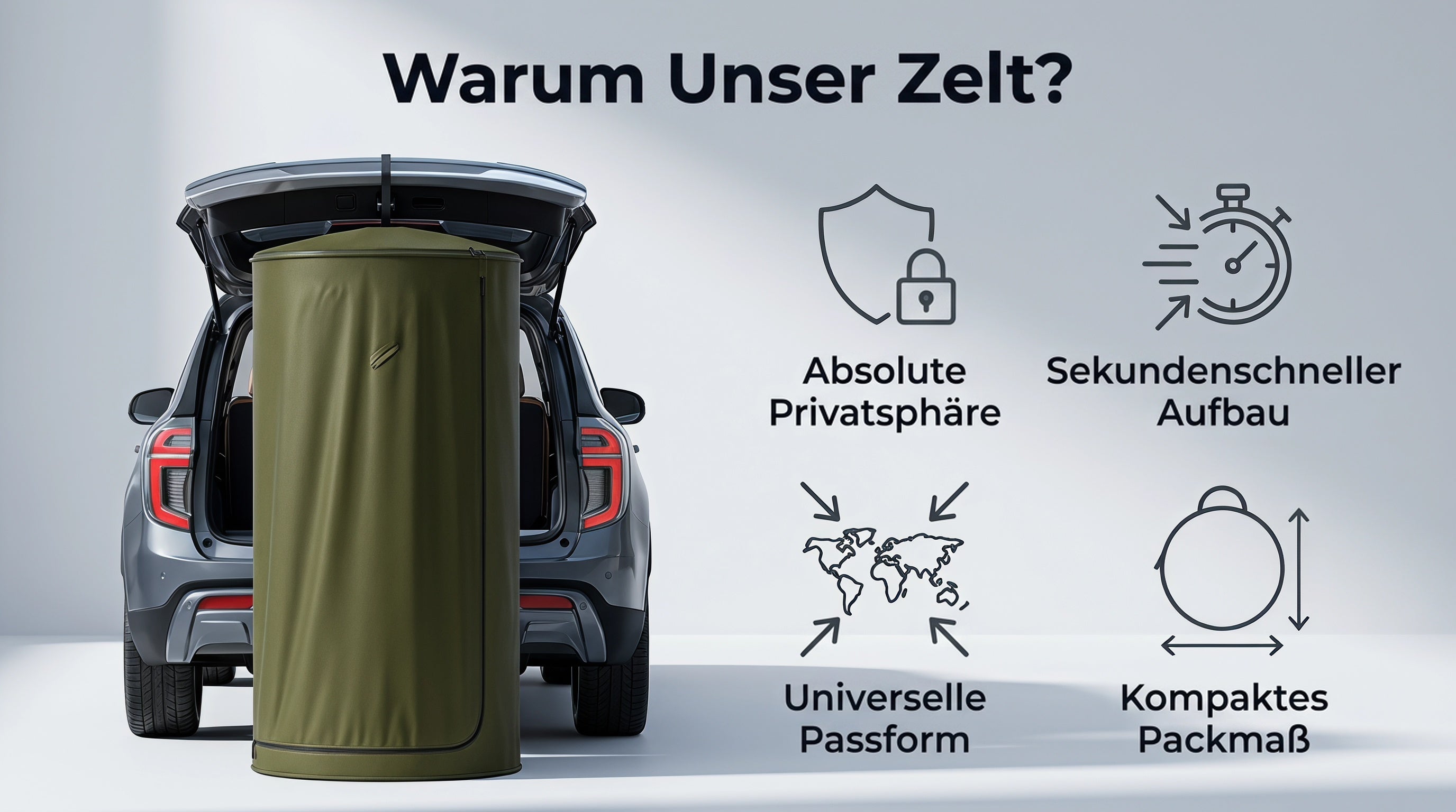 Mobiles Umkleidezelt für Kofferraum – Wasserdicht & Blickdicht für Camping & Surfen