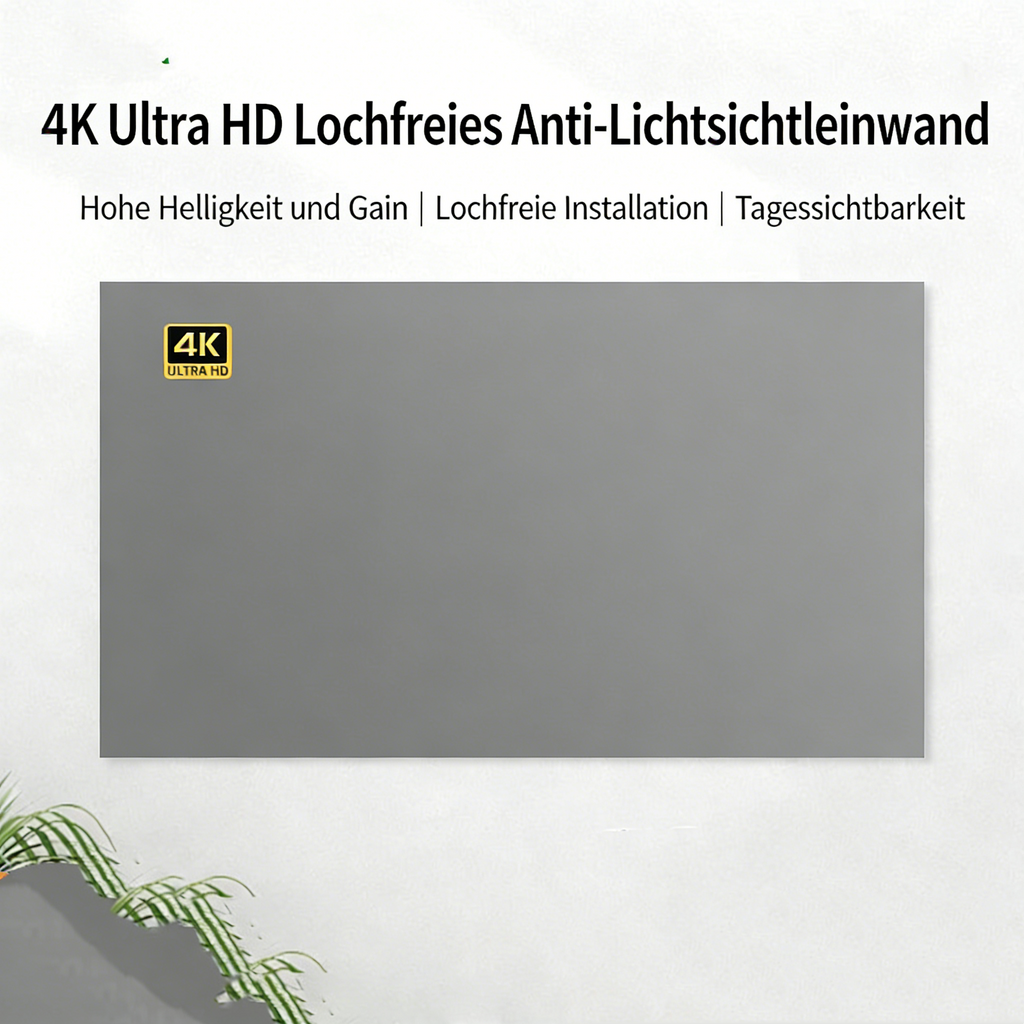 100 Zoll Beamer Leinwand 16:9 – Anti-Licht Projektionsfolie für Tageslicht – HD Heimkino Screen – Kontrastverstärkend – Ideal für Wohnzimmer & Draußen – Faltbar