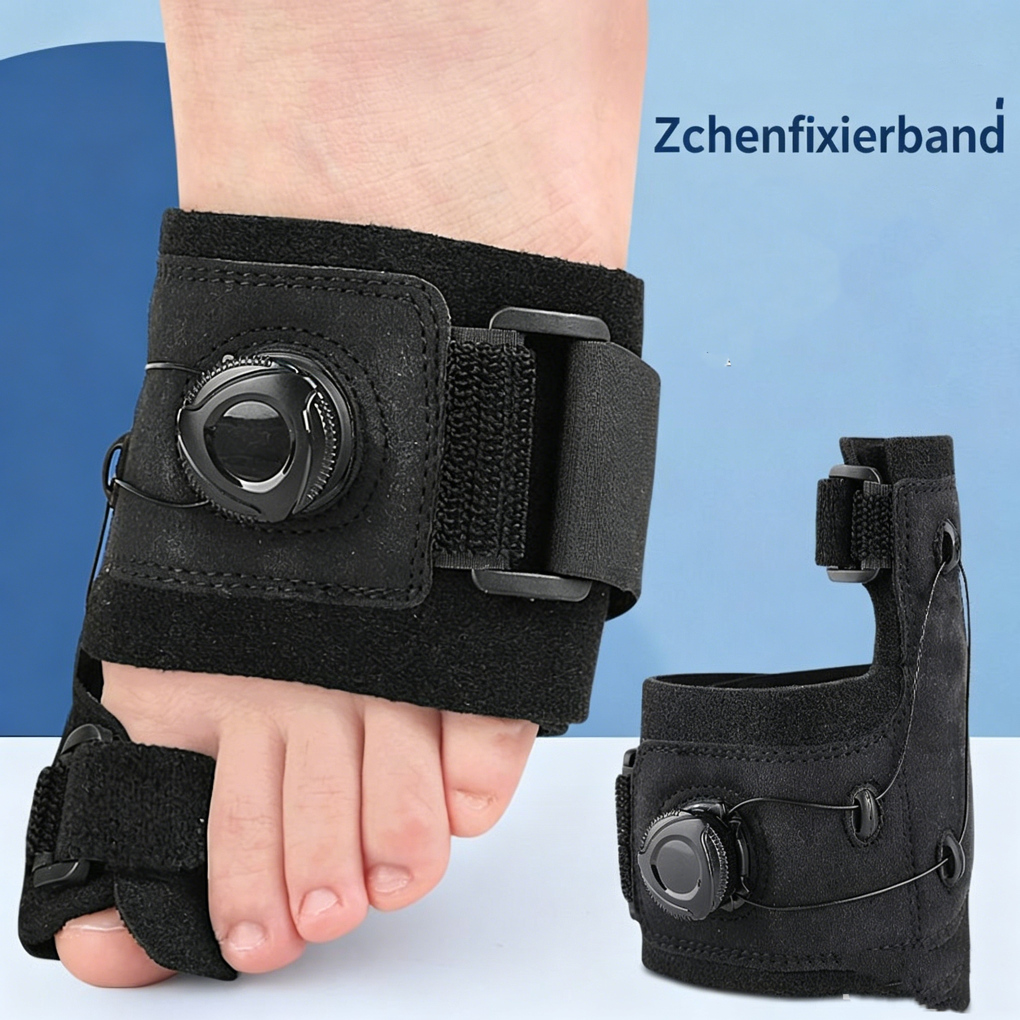 Orthopädische Hallux Valgus Schiene mit Drehknopf: Verstellbare Zehenkorrekturschiene für Damen und Herren