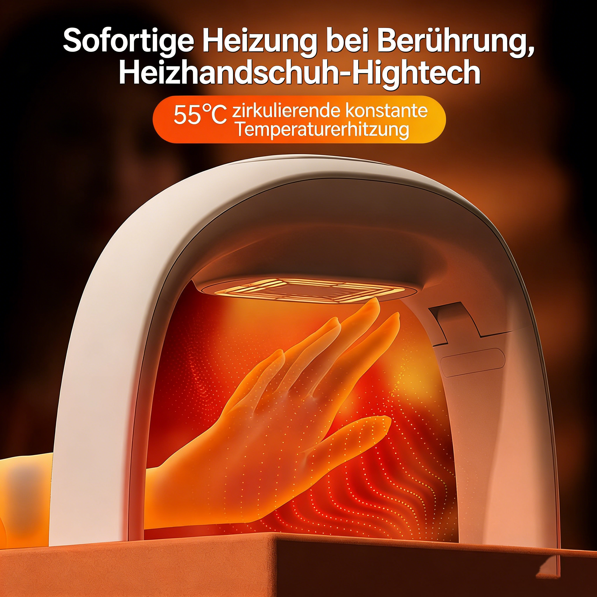 Faltbarer Mini Heizlüfter für Schreibtisch – Tragbare elektrische Zusatzheizung – Leise Tischheizung für Büro & Home Office – Warmluftgebläse für Hände & Maus