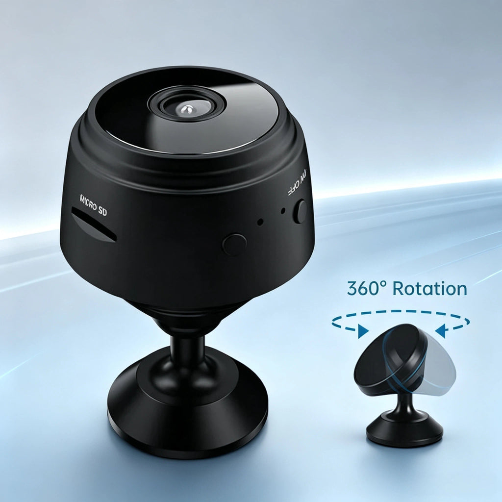 Mini WLAN Überwachungskamera mit App – Kabellose HD Magnetische WiFi Kamera mit Nachtsicht & Bewegungsmelder – Unauffällige Sicherheitskamera für Innen, Auto, Wohnmobil & Notfall