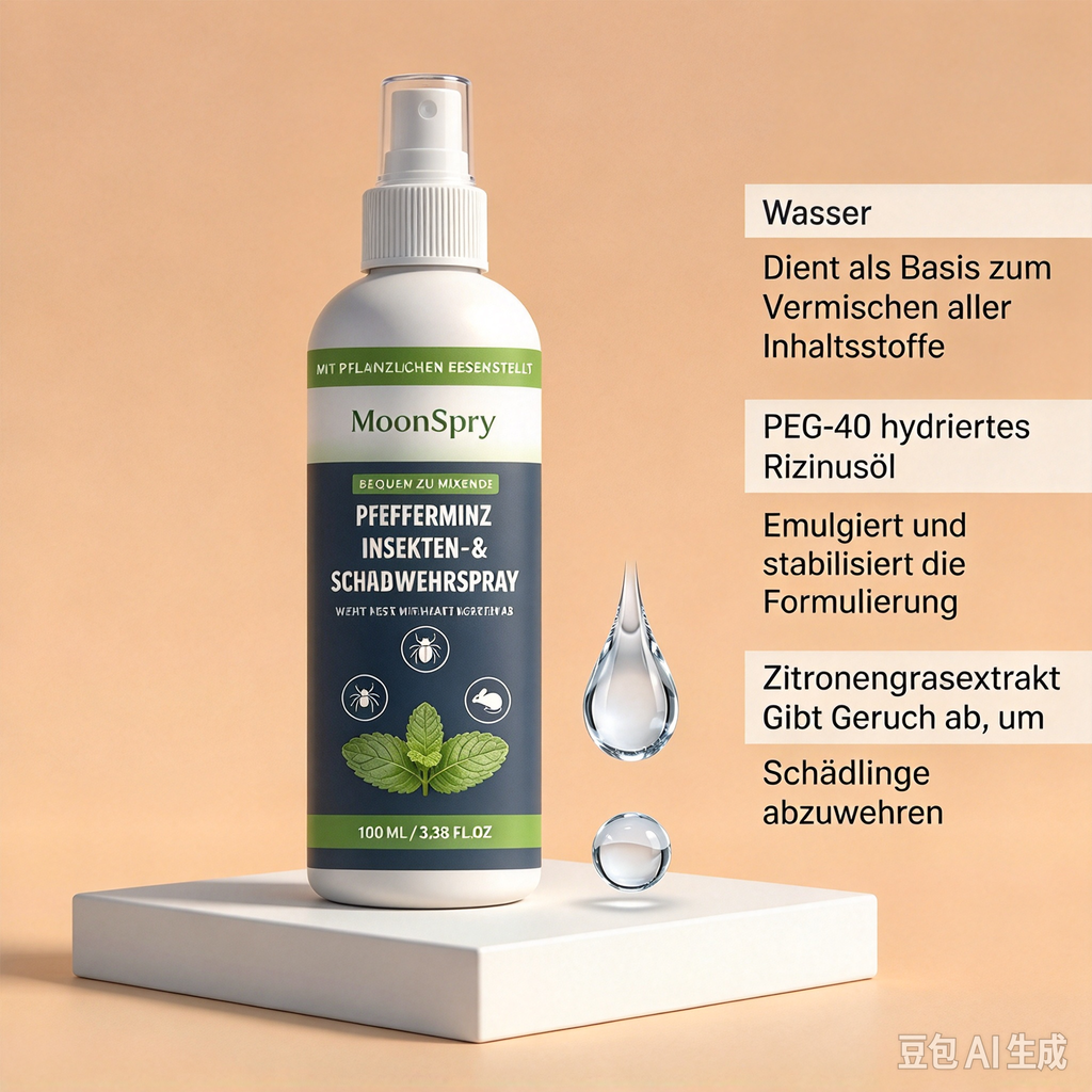 MoonSpry Pfefferminz Insekten- & Schädlingsabwehrspray (100ml) – Natürliches Fischchen Spray mit Ätherischen Ölen, Konzentrierte Formel gegen Ungeziefer für Innen & Außen