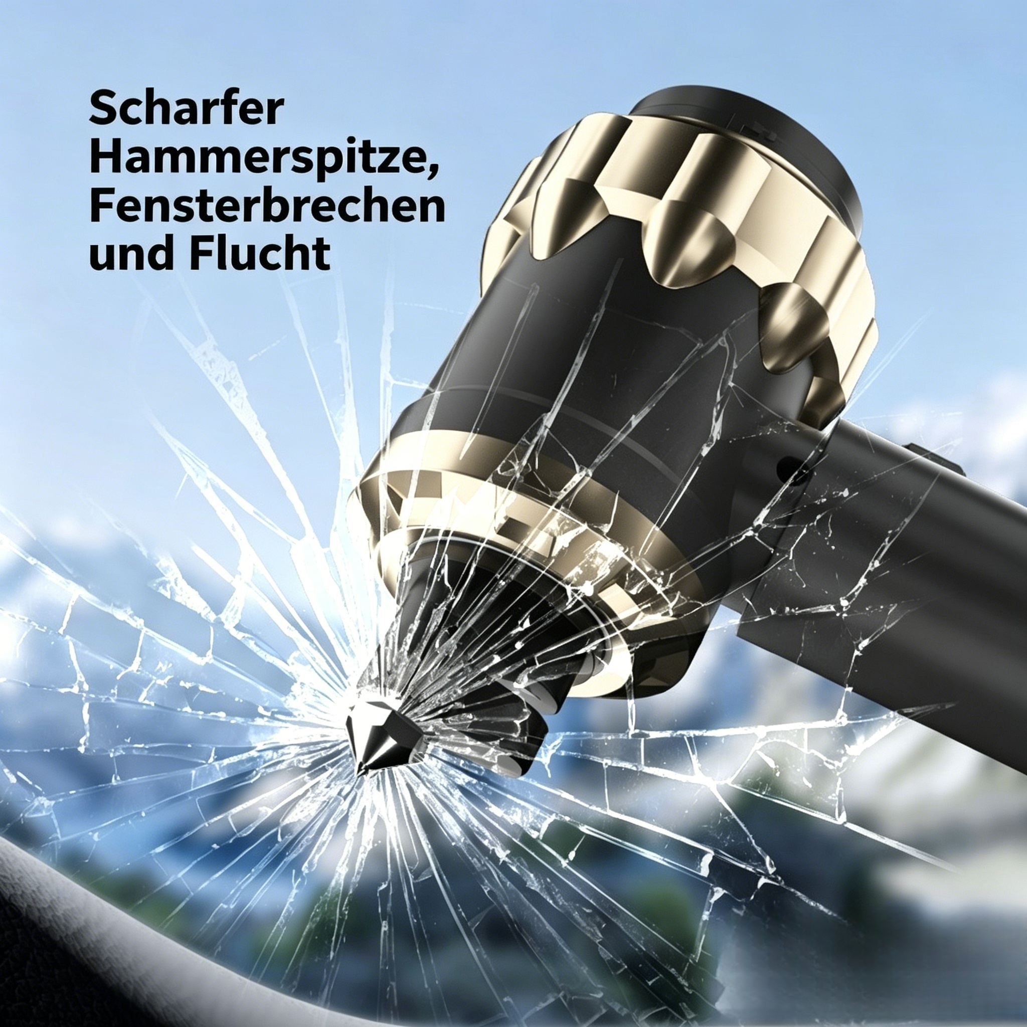 4-in-1 Akku-Autostaubsauger bürstenlos: Kabelloser Handstaubsauger mit Blasfunktion & Notfallhammer