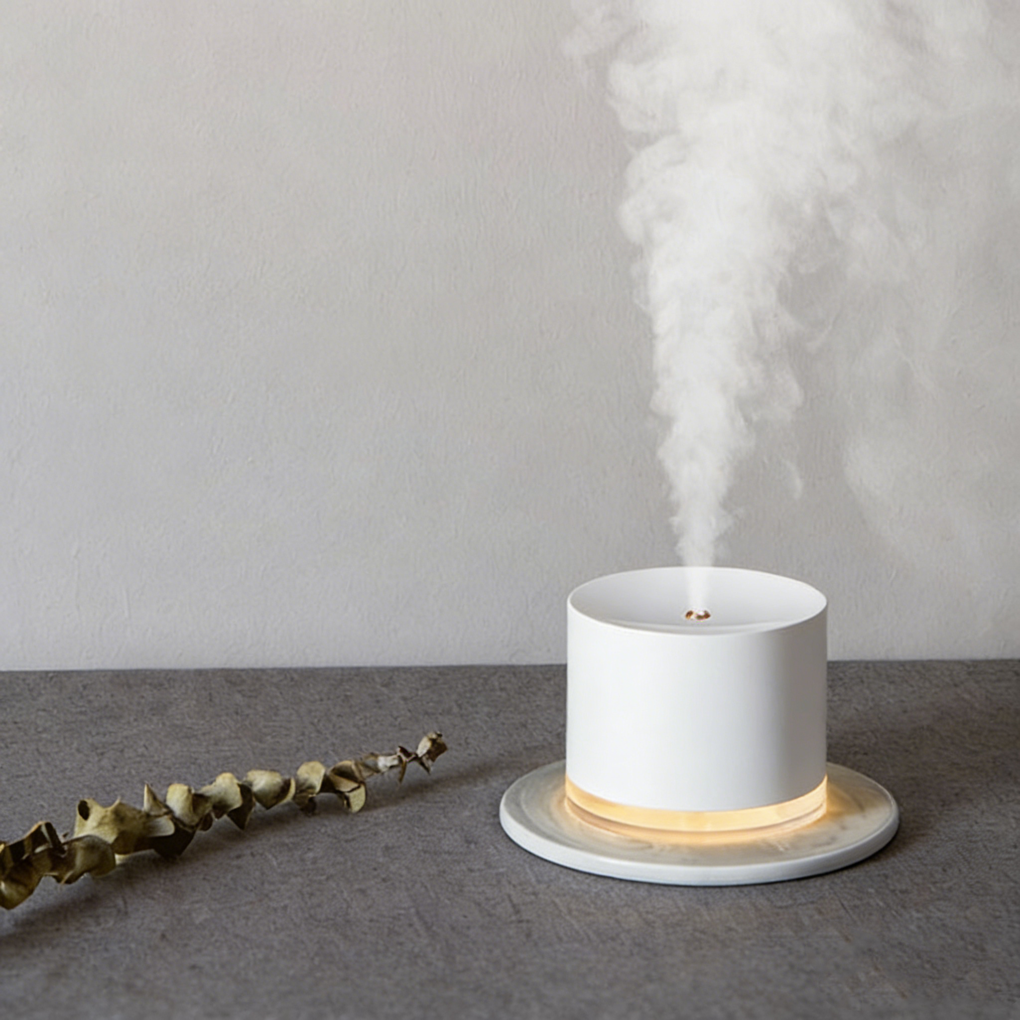 USB Luftbefeuchter Groß mit Tech-Design – 1L Kapazität Ultraschall Diffuser für Schlafzimmer & Büro – Leise Raumbefeuchter mit Nachtlicht & Aroma-Funktion