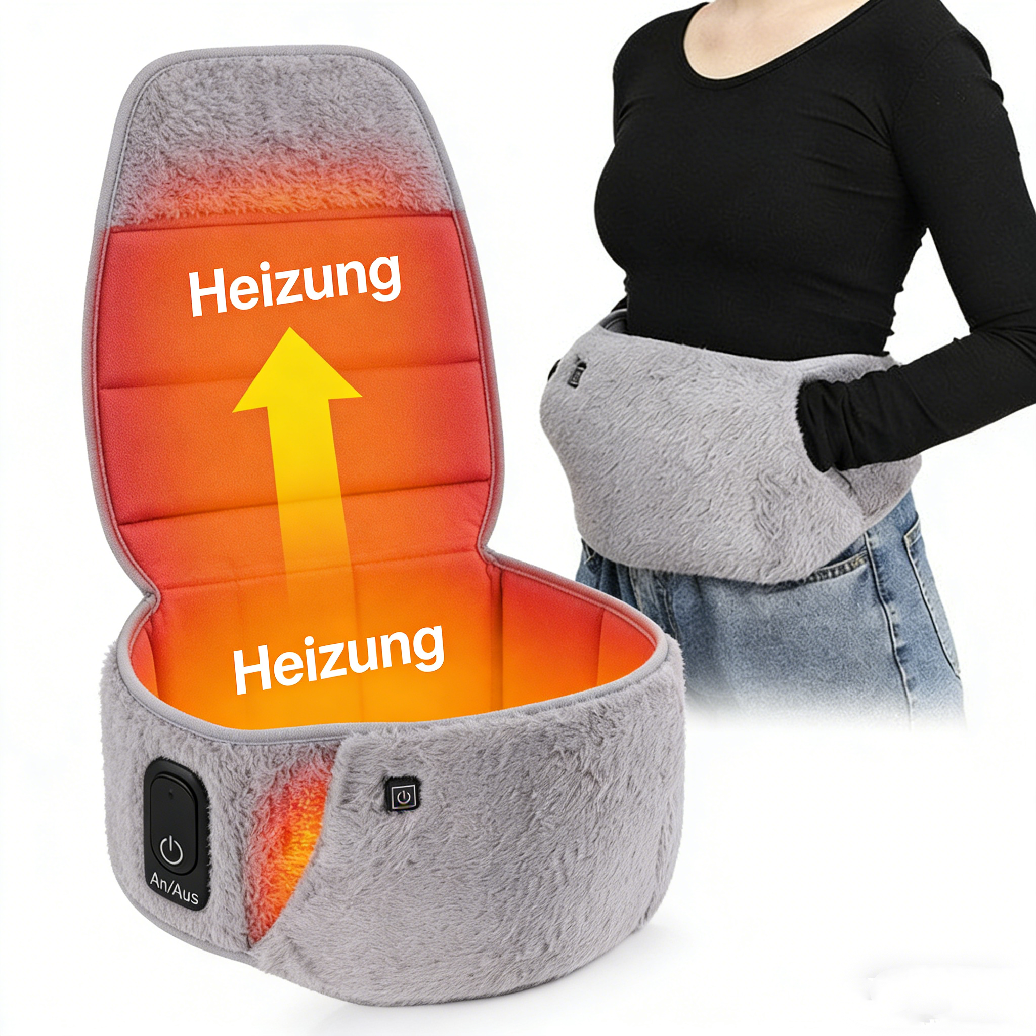 Elektrische Wärmegürtel – Bauch- und Handwärmer, Multifunktionale Heizauflage mit USB-Anschluss