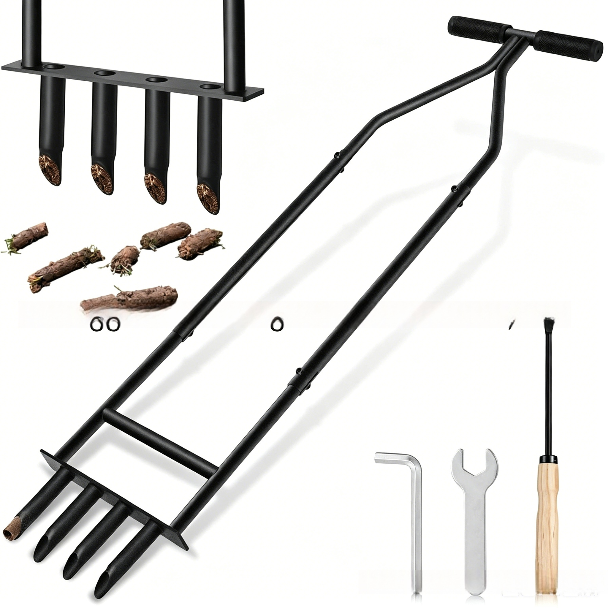 Ergonomischer Rasenlüfter mit Knieschutz: Manueller Aerifizierer für Tiefenbelüftung & Rasenpflege