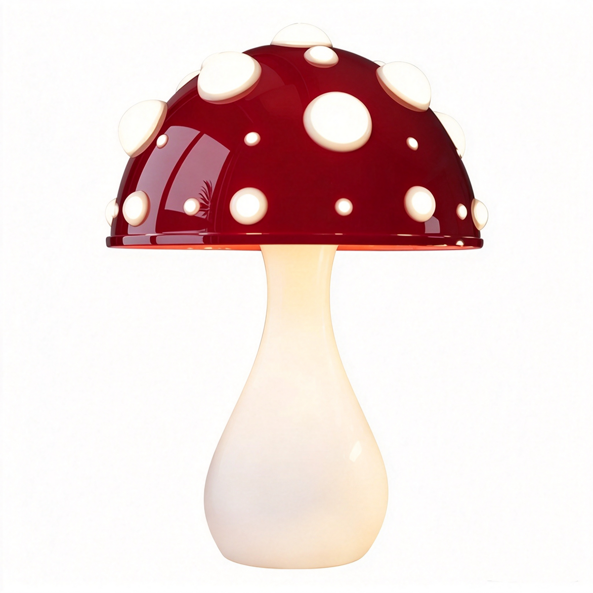 Designer Fliegenpilz LED Tischlampe – Kreative Retro Pilzlampe aus Eisen & PC, Dimmbare Nachttischlampe für Schlafzimmer, Wohnzimmer & Kinderzimmer