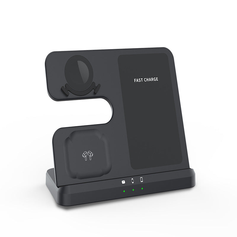 15W 3-in-1 Wireless Charger Stand – Kabellose Schnellladestation für Smartphone, Smartwatch & Kopfhörer, Vertikale Tisch-Ladestation
