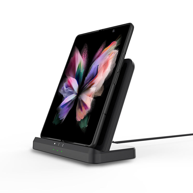 15W 3-in-1 Wireless Charger Stand – Kabellose Schnellladestation für Smartphone, Smartwatch & Kopfhörer, Vertikale Tisch-Ladestation