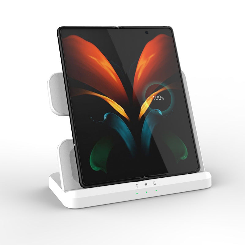 15W 3-in-1 Wireless Charger Stand – Kabellose Schnellladestation für Smartphone, Smartwatch & Kopfhörer, Vertikale Tisch-Ladestation