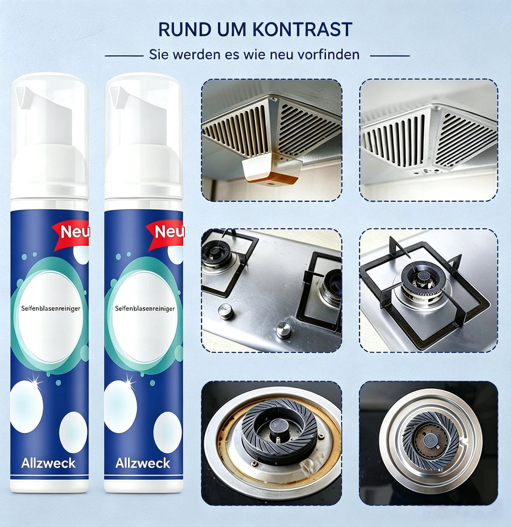 Multi-Funktions Schaumreiniger 100ml – Kraftvoller Fettlöser Küchenreiniger gegen Eingebranntes