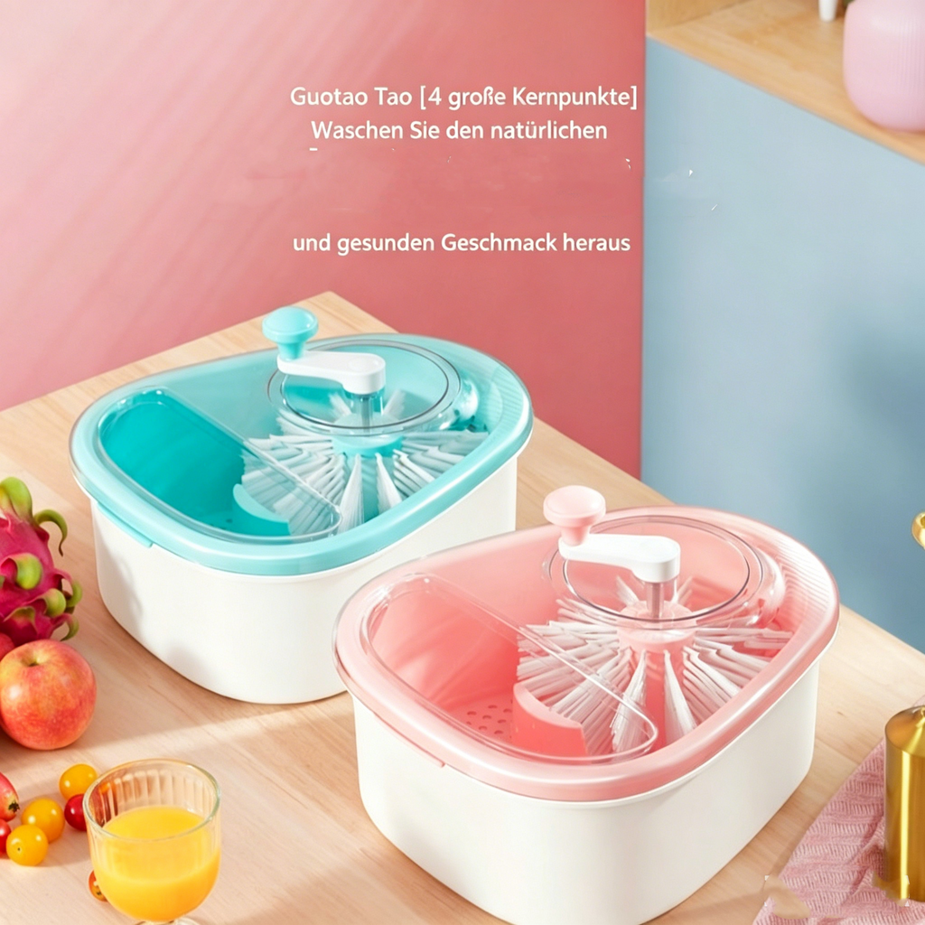 Salatschleuder & Gemüsewascher 2-in-1: Gemüse waschen und trocknen ohne nasse Hände