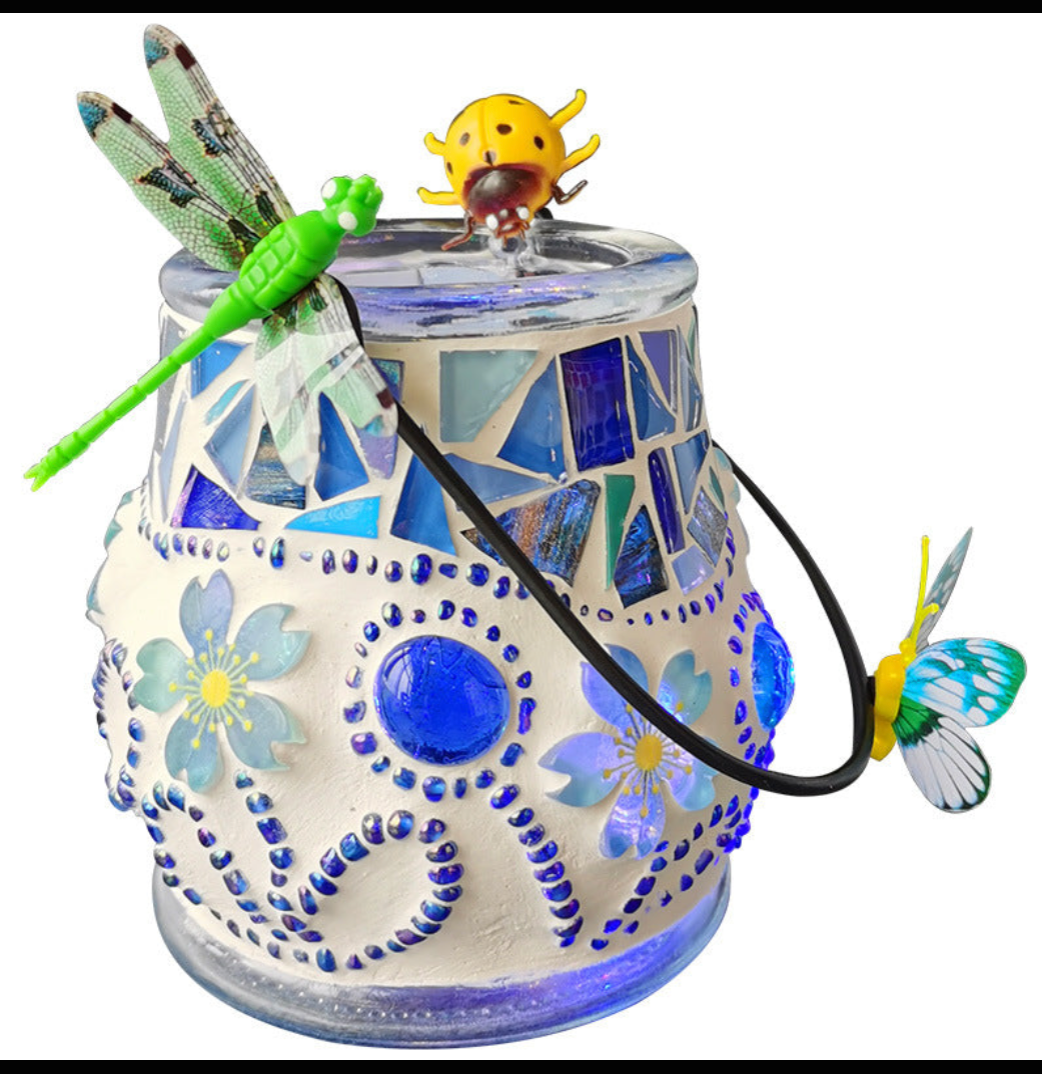 DIY Mosaik Bastelset für Kinder & Erwachsene – Kreatives Windlicht-Set mit Glasmosaiksteinen – Pädagogisches Spielzeug für Mädchen & Jungen – Handgefertigte Laterne als Geschenk