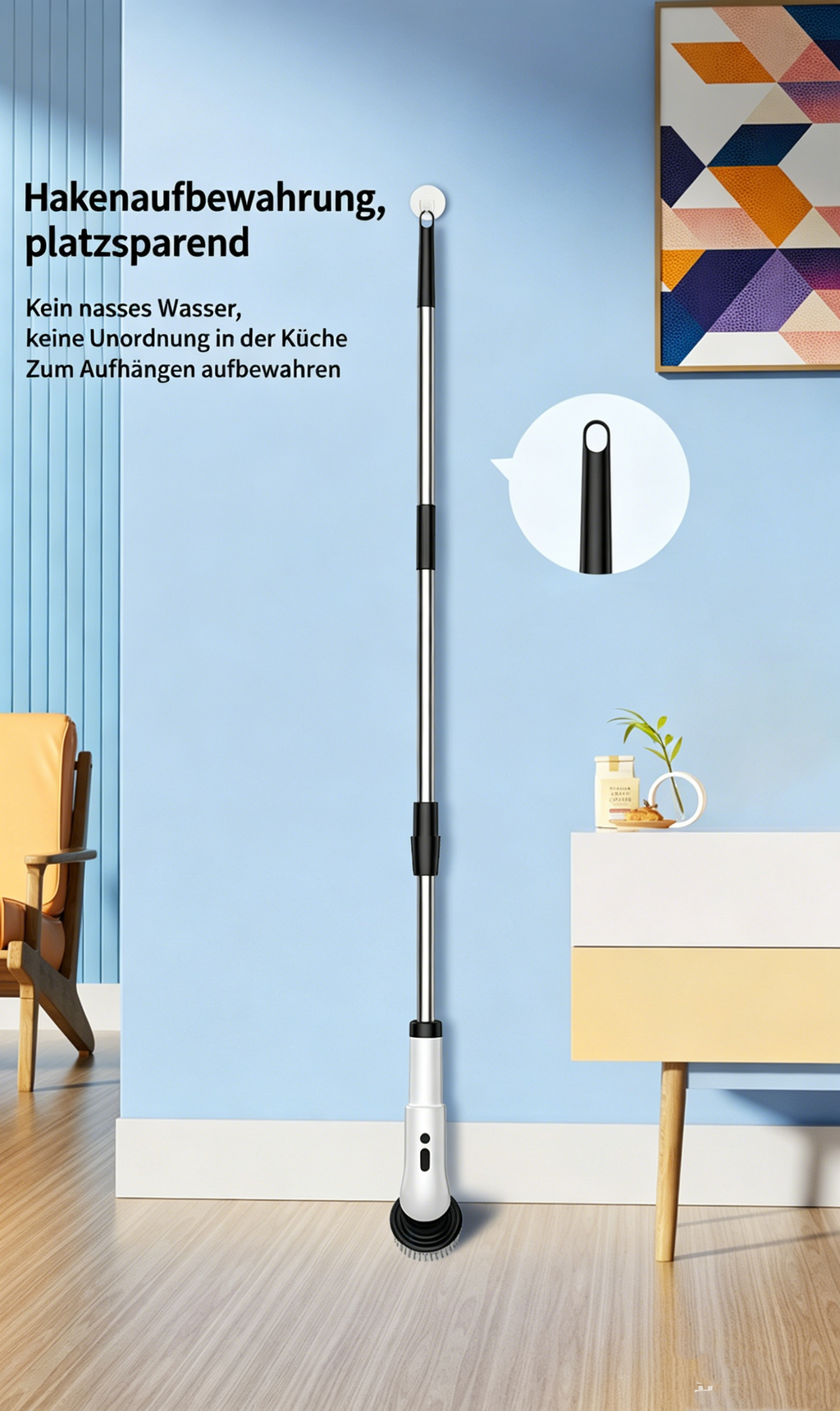 Elektrische Reinigungsbürste kabellos: Multifunktionale Akku-Putzbürste für Bad, Küche und Fliesen