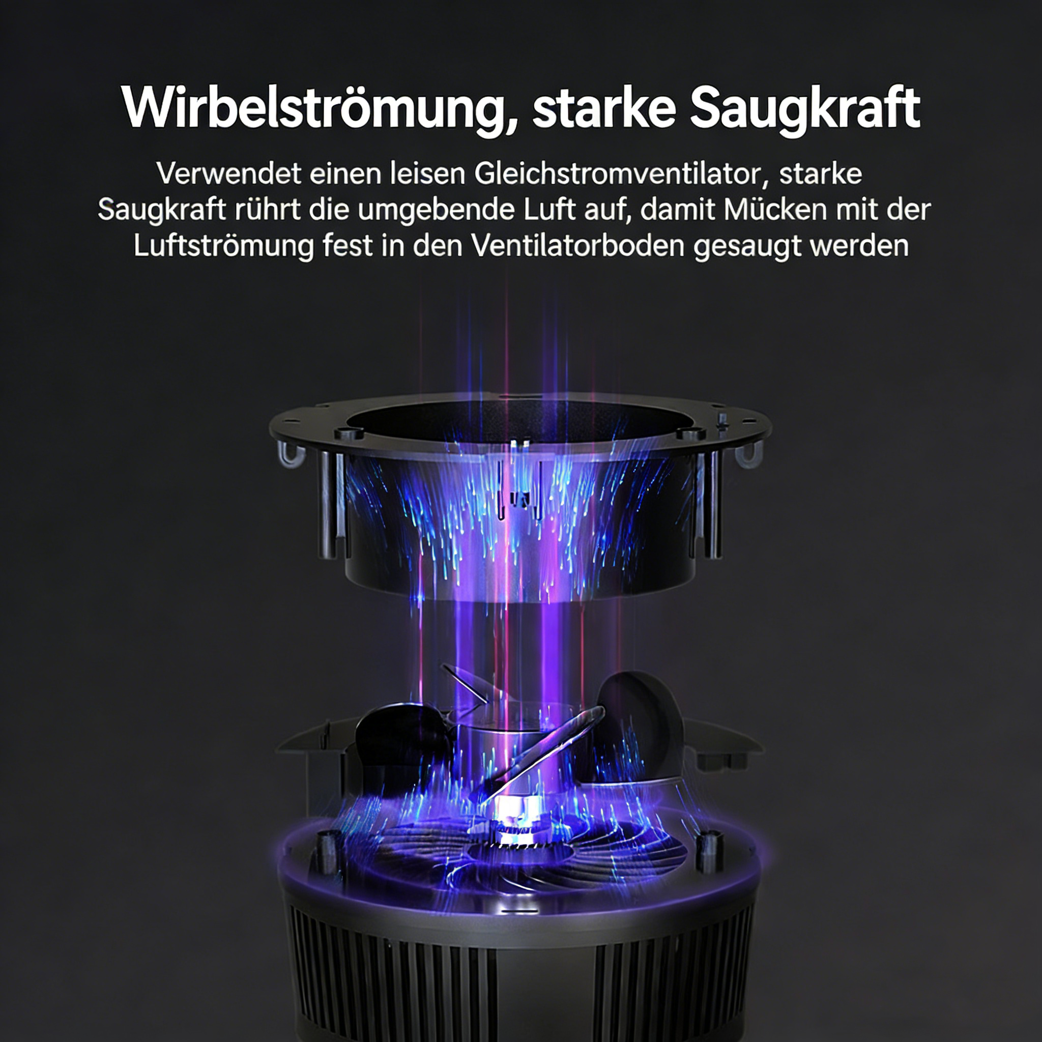 Elektrischer Mückenkiller Wiederaufladbar – 2-in-1 Insektenlampe & Saugfunktion – Tragbare Moskito Falle für Garten, Camping & Haus – USB-Aufladung – UV-Licht Mückenabwehr ohne Chemie