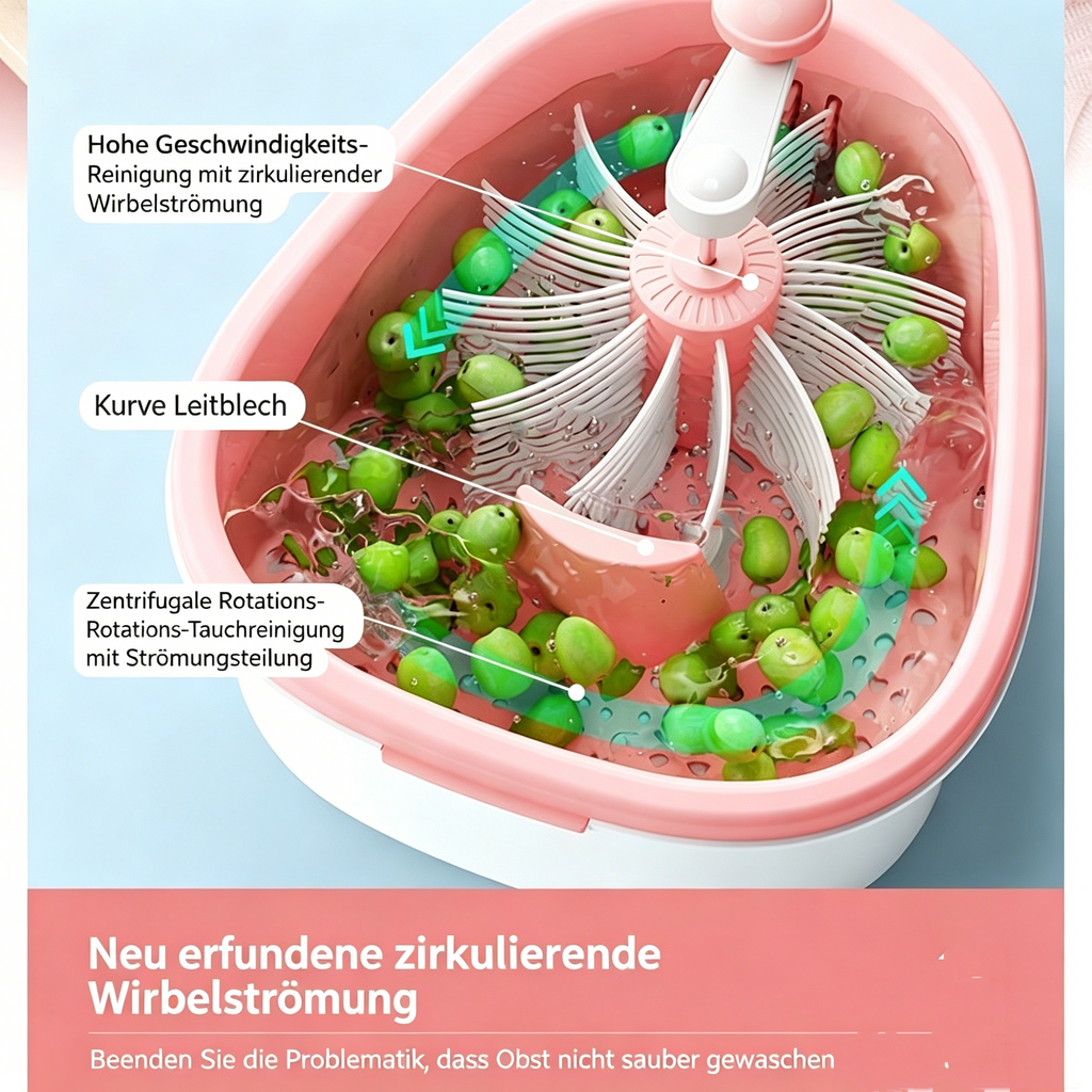 Salatschleuder & Gemüsewascher 2-in-1: Gemüse waschen und trocknen ohne nasse Hände