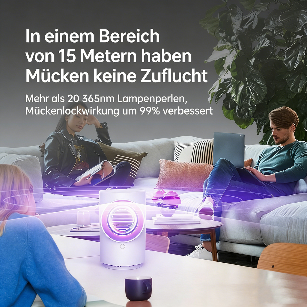 Elektrischer Mückenkiller Wiederaufladbar – 2-in-1 Insektenlampe & Saugfunktion – Tragbare Moskito Falle für Garten, Camping & Haus – USB-Aufladung – UV-Licht Mückenabwehr ohne Chemie