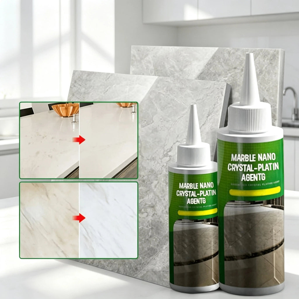 Marmor Kristall Plattierungsmittel 160ml – Nano Stein Versiegelung & Politur für Granit, Fliesen & Küchenarbeitsplatten – Ölbeständiger Schutz & Glanz für Naturstein