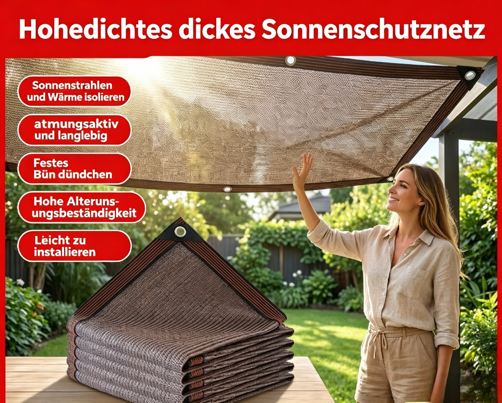 HDPE Schattierungsnetz mit UV-Schutz: Sichtschutznetz & Zaunblende für Garten, Balkon & Terrasse