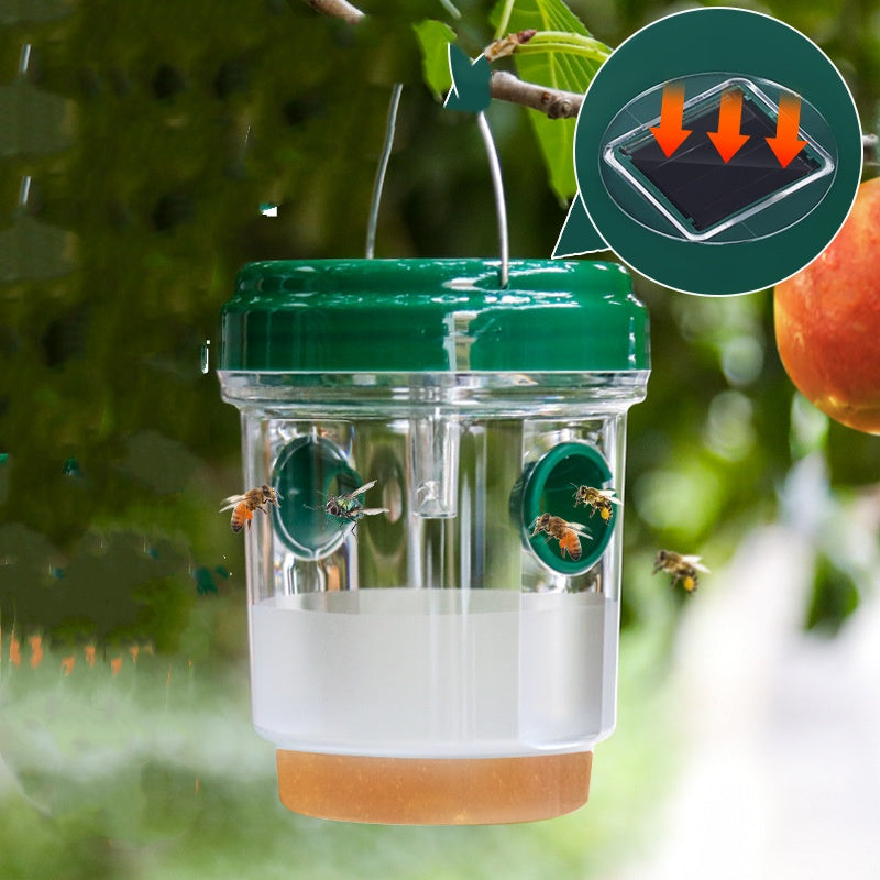 Solar Wespenfalle mit LED Licht für den Garten Effektiver Insektenfänger für Obstgärten und Terrassen Solarbetriebener Fliegenfänger zur Ganztägigen Schädlingsbekämpfung