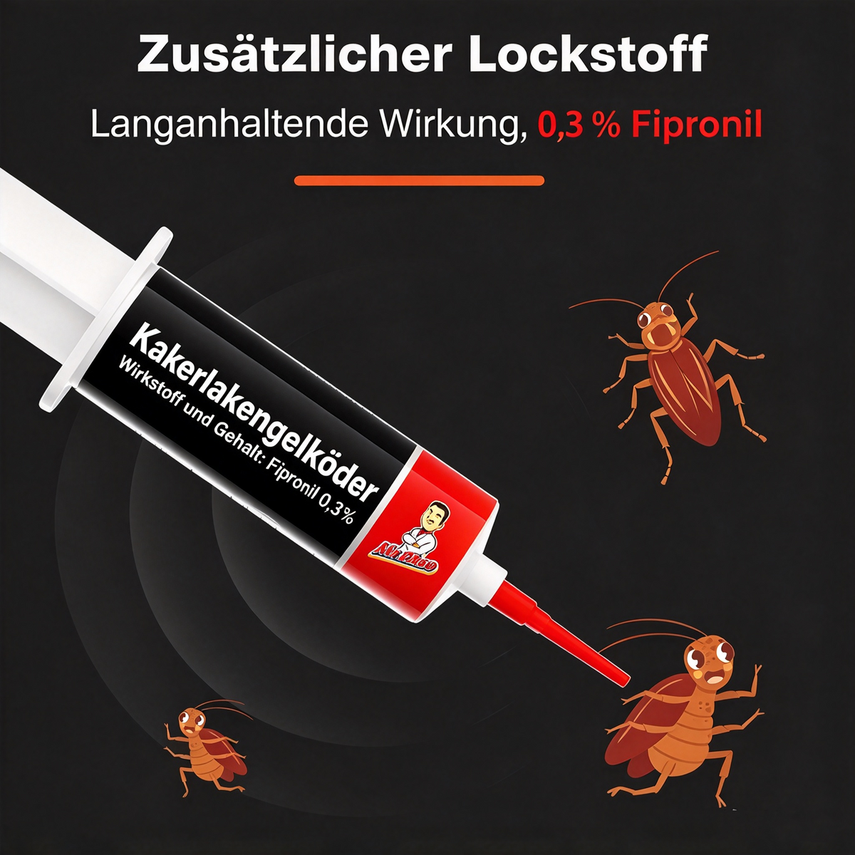 Mr. Zhao Kakerlaken Gel-Köder (30g) – Starkes Schabengift mit Fipronil (0,3%), Schnelle & Langanhaltende Wirkung für Küche, Bad & Schränke