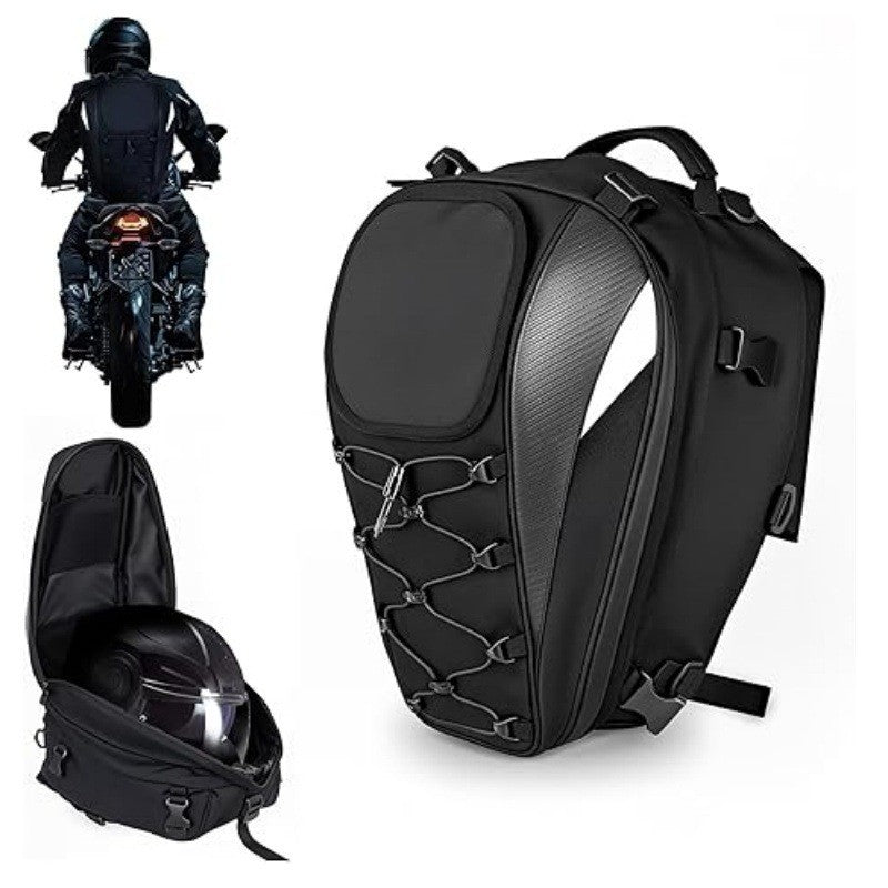 Wasserdichte Motorrad Hecktasche mit großem Volumen Multifunktionaler Helmrucksack für Motorradfahrer Robuste Reisetasche für Motorrad Gepäckträger