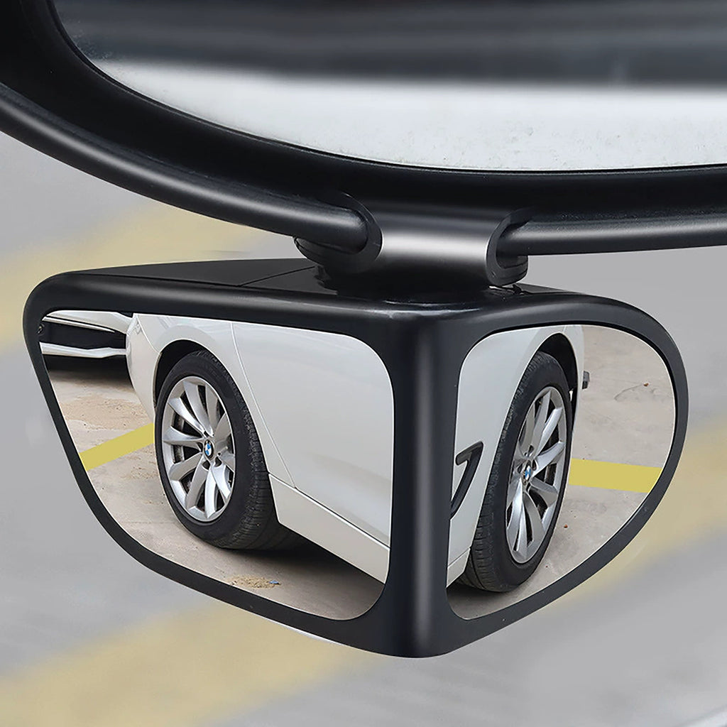 Toter-Winkel-Spiegel Auto 2er Set – 360° Drehbarer Weitwinkelspiegel – HD Glas Rückspiegel-Zubehör für Klare Sicht – Einparkhilfe & Spurwechsel-Assistent – Rahmenloses Design