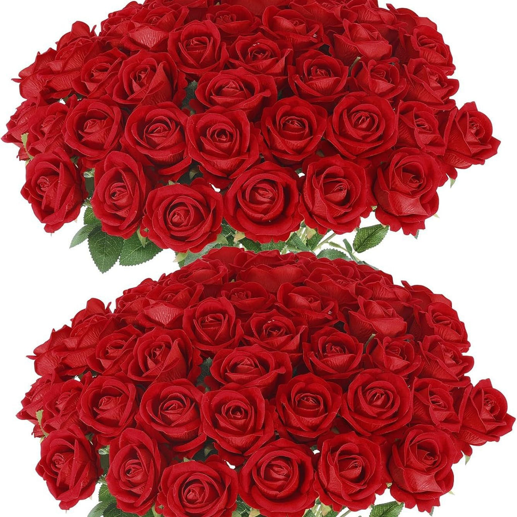 Künstliche Rosen wie echt – 51cm Lange Stiele Seidenblumen für Vase – Real Touch Kunstblumen Bouquet für Wohnzimmer & Esstisch – Romantische Tischdeko für Valentinstag & Hochzeit