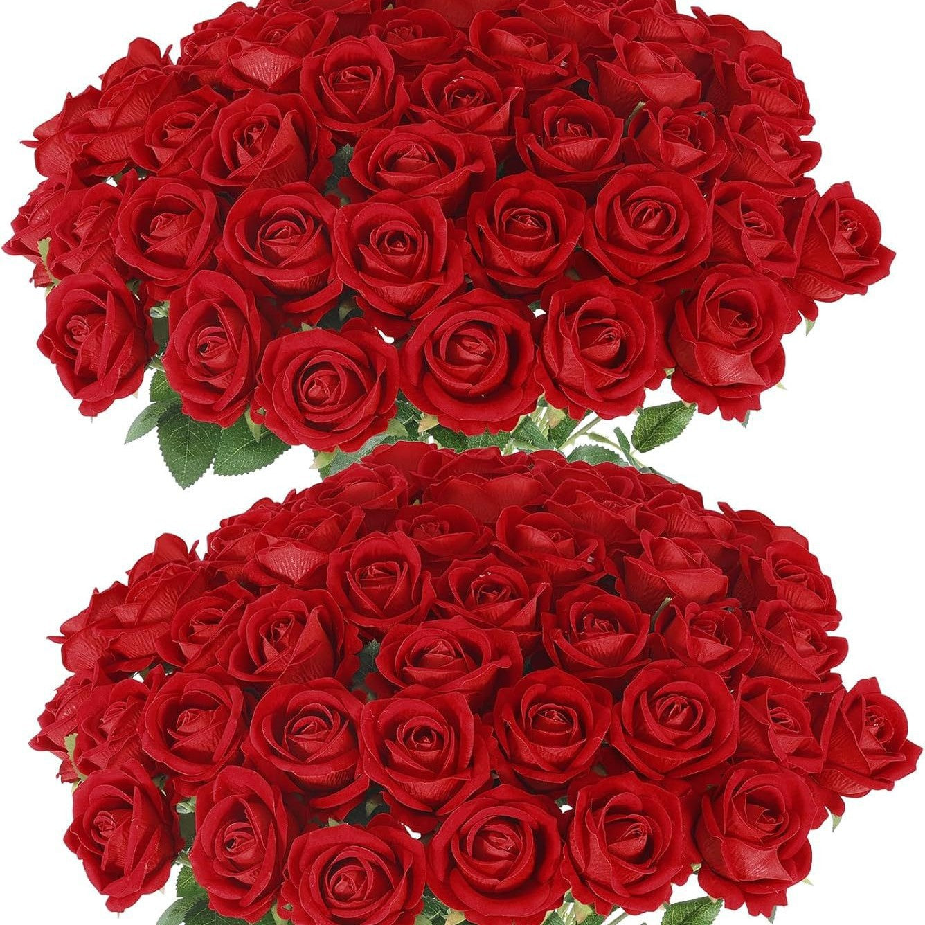 Künstliche Rosen wie echt – 51cm Lange Stiele Seidenblumen für Vase – Real Touch Kunstblumen Bouquet für Wohnzimmer & Esstisch – Romantische Tischdeko für Valentinstag & Hochzeit