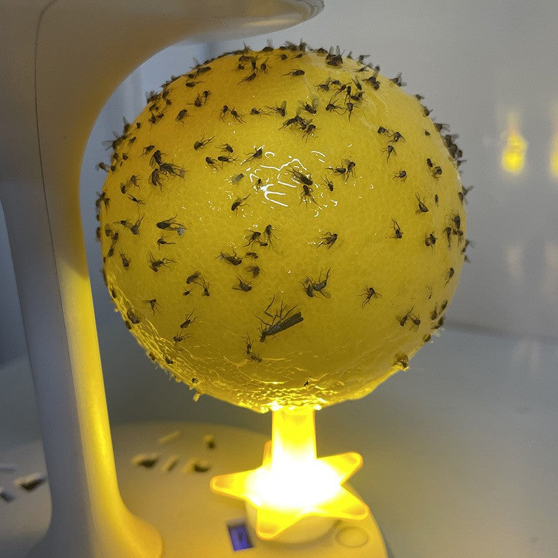 Elektrische Fruchtfliegenfalle mit leuchtender Basis Gelbe Klebekugeln gegen Trauermücken und Insekten Effektive Insektenfalle für den Innenraum