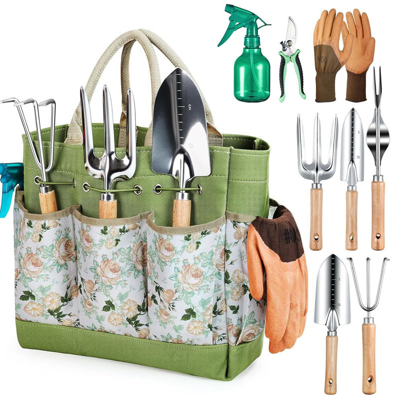 Premium Gartenwerkzeug-Set mit Tragetasche: All-in-One Ergonomisches Gartengeräte-Set für Pflanzen & Balkon