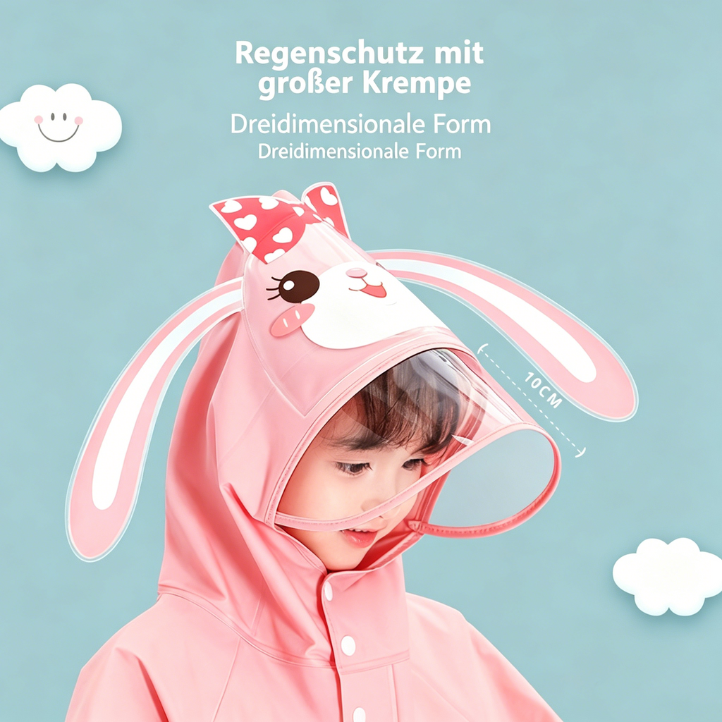 Wasserdichter Kinder Regenmantel mit Kapuze: Süße Regenjacke für Jungen, Mädchen & Schüler