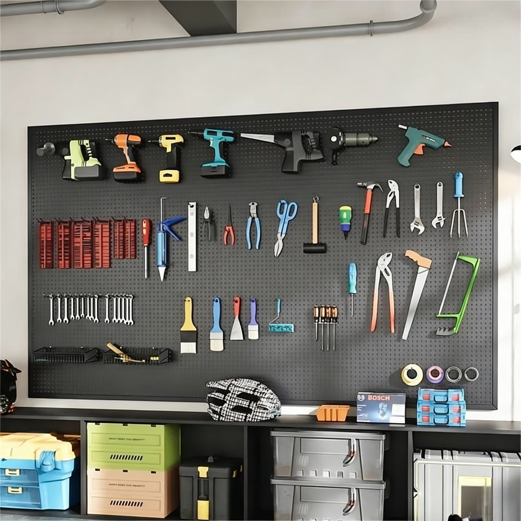 Werkzeug-Lochwand aus Edelstahl für die Wand: Universal Lochplatte & Werkzeugregal für Werkstatt