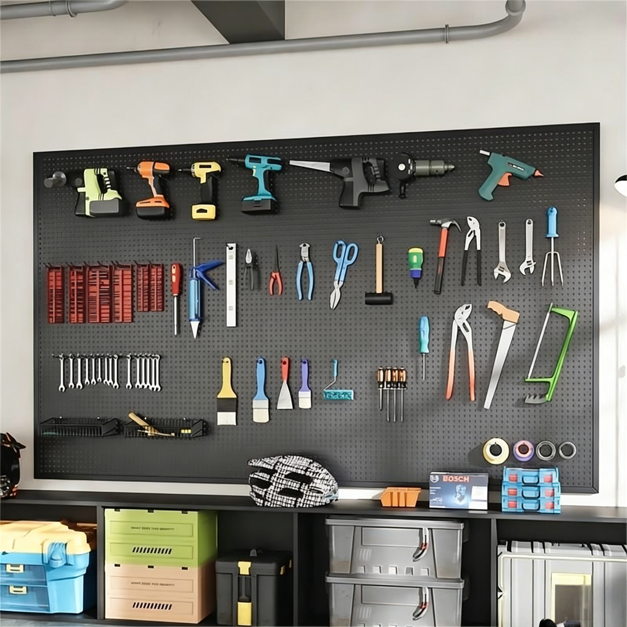 Werkzeug-Lochwand aus Edelstahl für die Wand: Universal Lochplatte & Werkzeugregal für Werkstatt