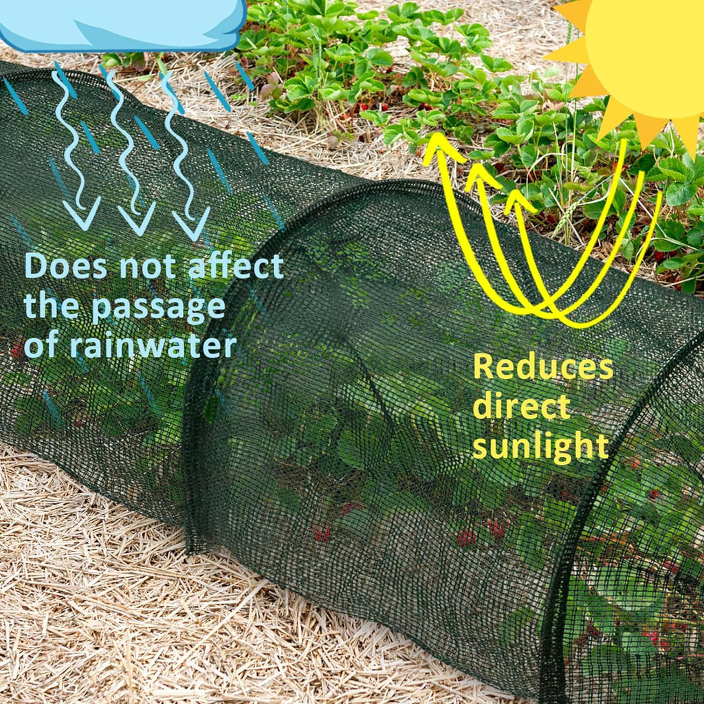 2-in-1 Garten-Tunnel-Gewächshaus – 3m Sonnenschutznetz & Pflanzenschutz – Schneller Aufbau – UV-Beständige Tunnel-Abdeckung