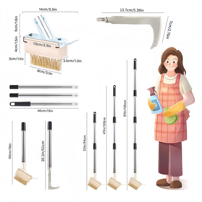 2-in-1 Fugenreiniger Werkzeug – Fugenbürste & Unkrautmesser für Garten, Terrasse & Pflastersteine Reinigung