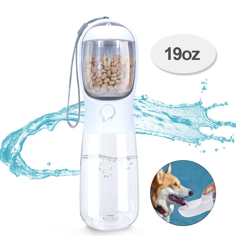2-in-1 Hunde Trinkflasche & Futterbehälter – Tragbarer Wasserspender für unterwegs – Auslaufsicher & BPA-frei – Outdoor