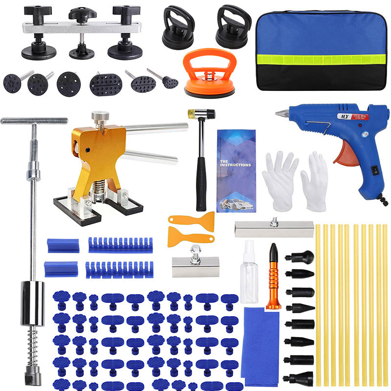Profi Ausbeulwerkzeug Set für Auto Dellen – Lackschonendes Dellenlifter-Set inkl. Heißklebepistole & Klebesticks – Karosserie Reparaturset für Hagelschaden & Parkschäden