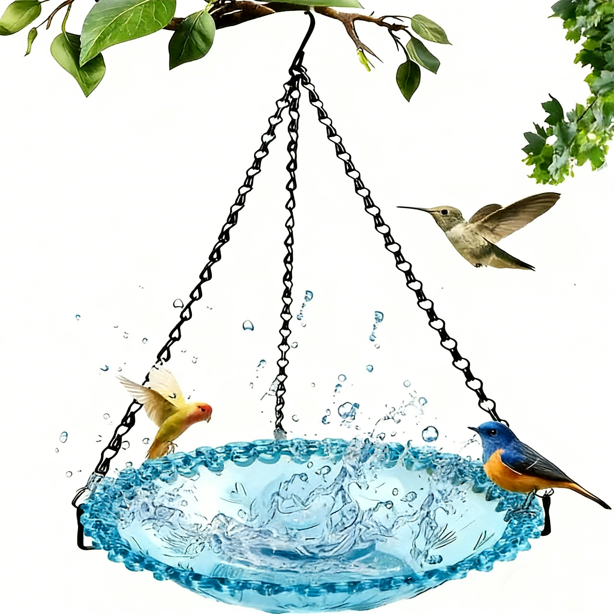 Hängender Vogelhäuschen-Futterspender – Outdoor Dekoration, Vogelbad für Balkon und Garten, Kolibri-Fütterung