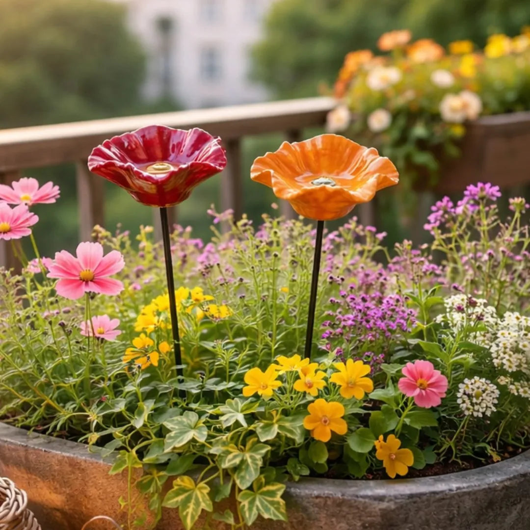 Handgemachte Bienentränke aus Keramik: Wetterfeste Insektentränke im 4er-Set für Garten & Balkon
