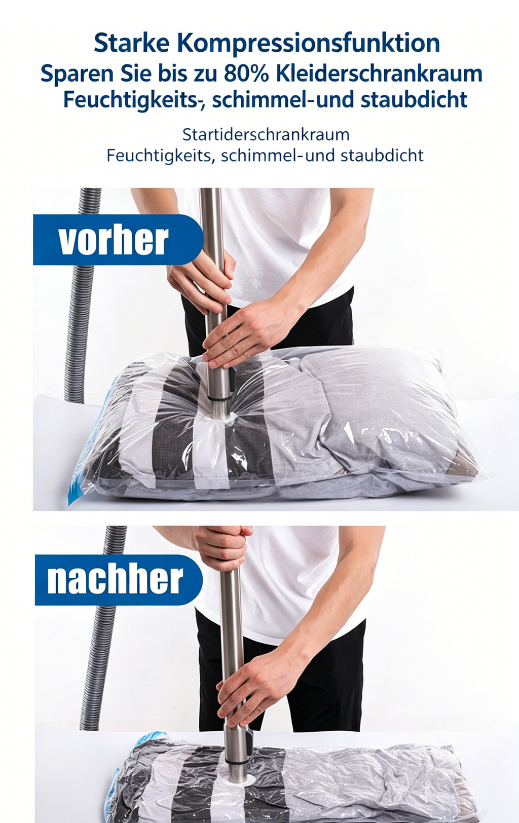 50*60cm Vakuumbeutel für Kleidung & Bettdecken: Extra dicke Vakuum-Aufbewahrungsbeutel aus PA+PE