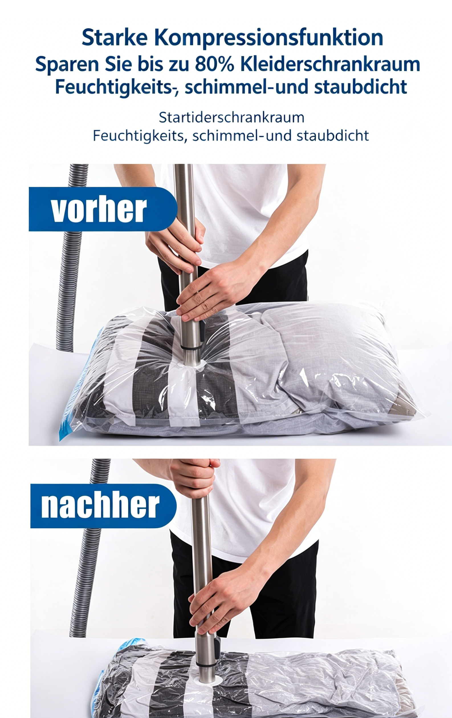 50*60cm Vakuumbeutel für Kleidung & Bettdecken: Extra dicke Vakuum-Aufbewahrungsbeutel aus PA+PE