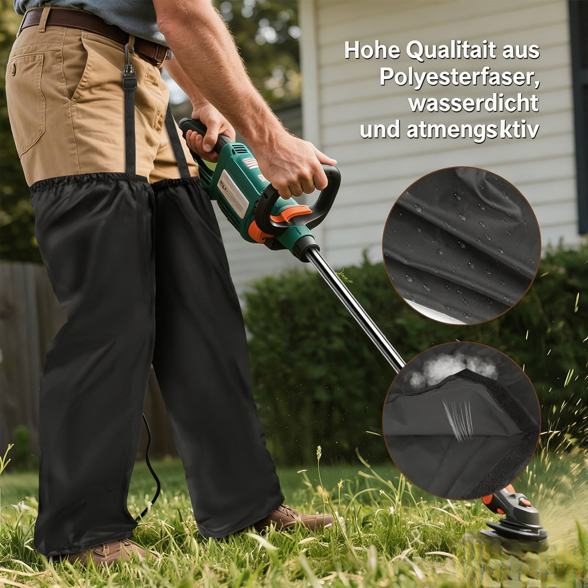 Wasserdichte Gamaschen für Rasentrimmer: Atmungsaktiver Beinschutz & Schmutzschutz für die Gartenarbeit
