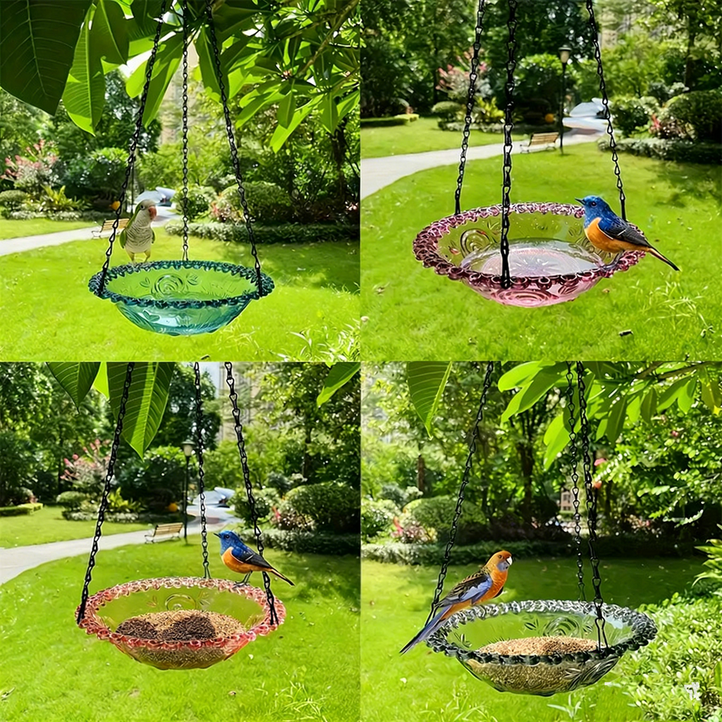 Hängender Vogelhäuschen-Futterspender – Outdoor Dekoration, Vogelbad für Balkon und Garten, Kolibri-Fütterung