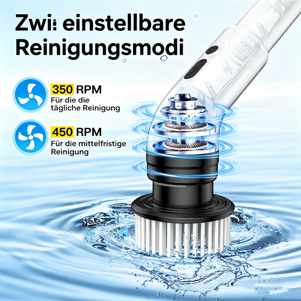 Elektrische Reinigungsbürste kabellos: Multifunktionale Akku-Putzbürste für Bad, Küche und Fliesen