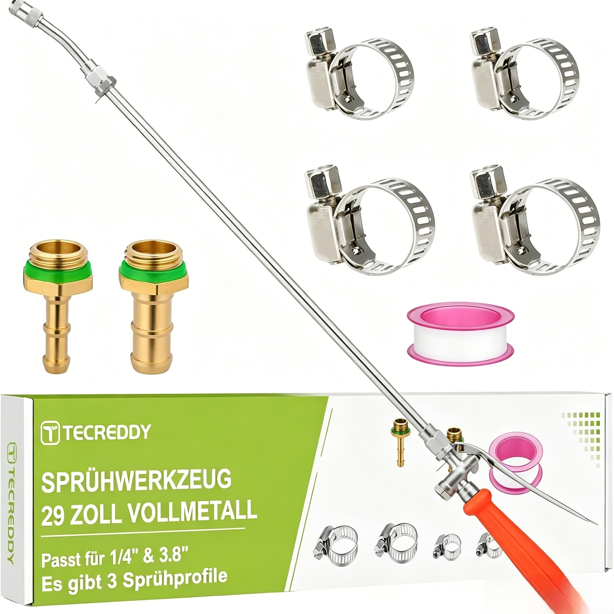 72cm Multifunktionale Gartenspritze mit Verlängerung: Hochdruck Hochdruckreiniger für Bewässerung, Autowäsche & Schädlingsbekämpfung