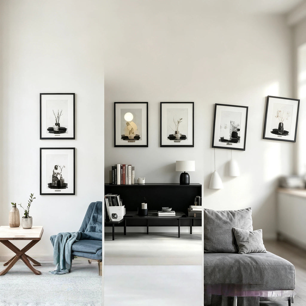 Wand-Pflanzenhalter im Bilderrahmen Design – Moderne Metall Wanddeko für Blumenständer, Pflanzentöpfe & Vasen – Schwarzer Metallrahmen für Wohnzimmer & Balkon