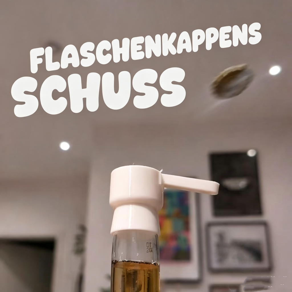 Flaschenöffner mit Schussfunktion: Kreativer 3D-Druck Bieröffner & Kronkorken-Abschussgerät