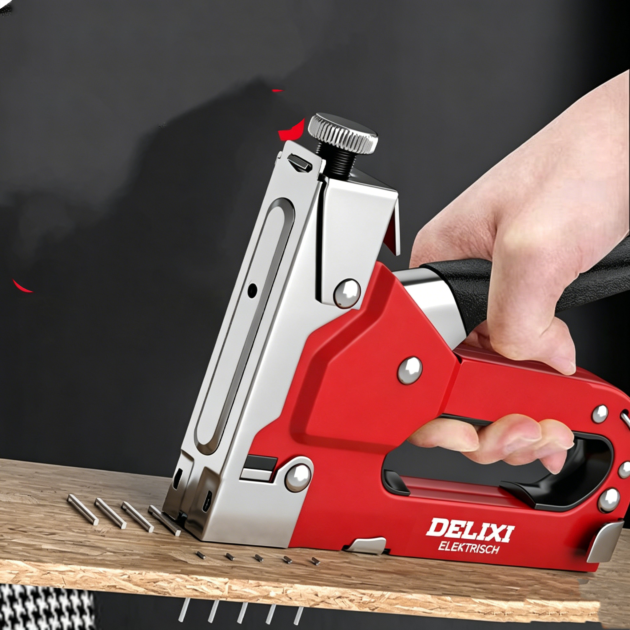 4-in-1 Handtacker Set mit Klammern: Manueller Nagler für Holz, Möbel & Heimwerke